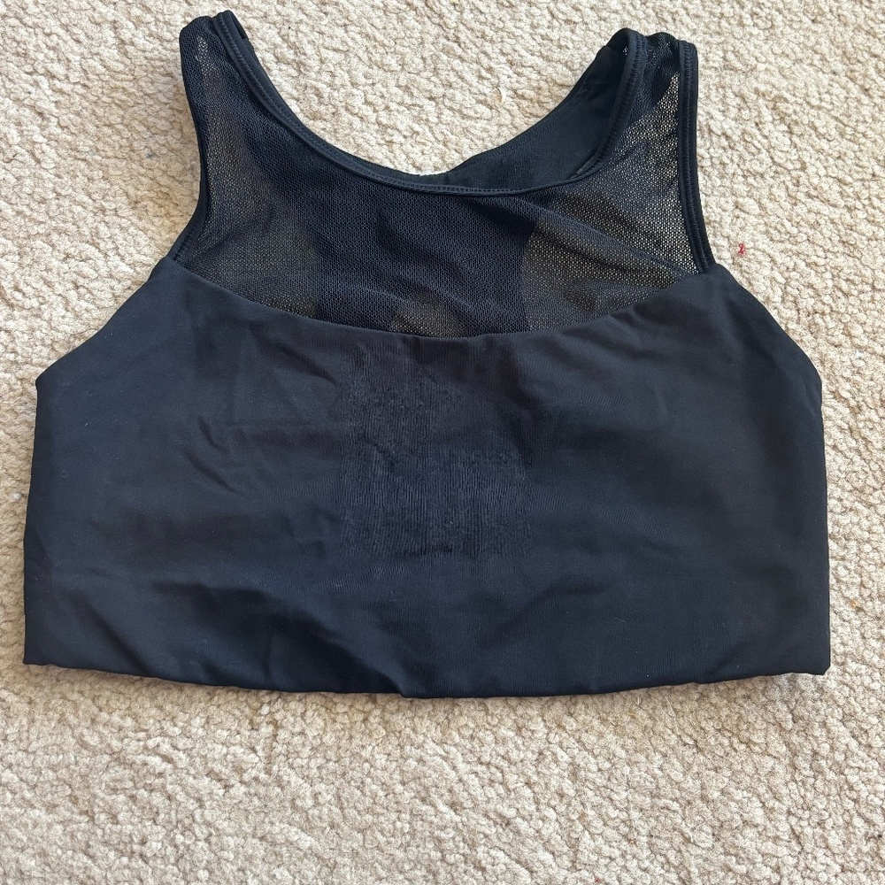 Lululemon black mesh sports bra.